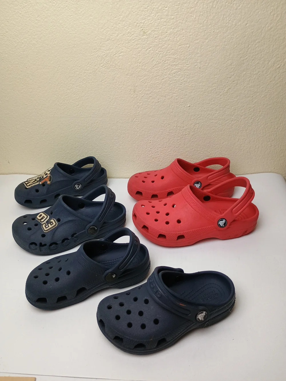 Kids Red and Navy Clog Sandals - Crocs Style